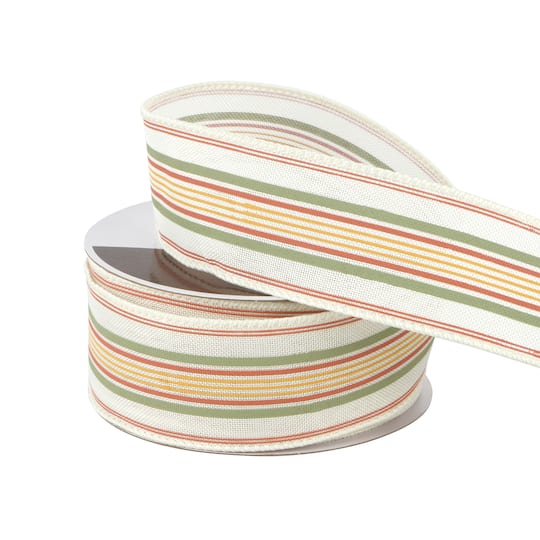 1.5" x 10yd. Fall Stripes Wired Ribbon by Celebrate It®